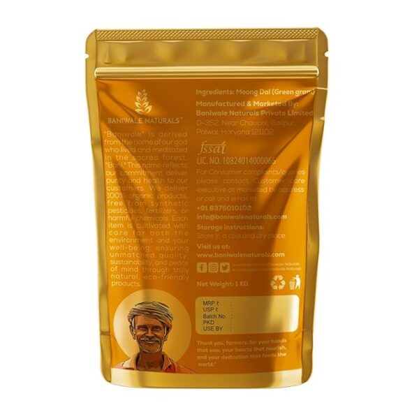 Baniwale Naturals Unpolished Moong Dal Yellow (Split), 1Kg - Image 5