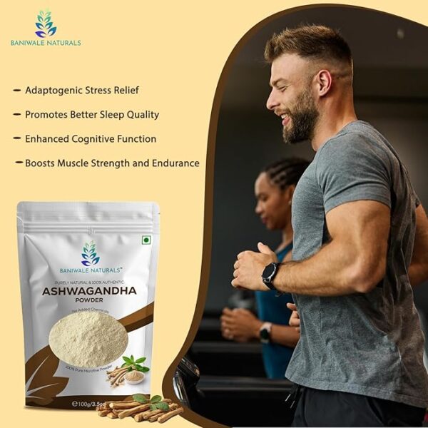 Ashwagandha Root Powder, Pure & Natural, Helps Fight Anxiety & Stress, Amukkara Kizhangu 100g - Image 2