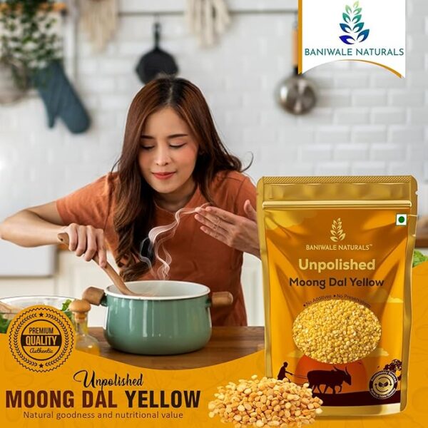 Baniwale Naturals Unpolished Moong Dal Yellow (Split), 1Kg - Image 3