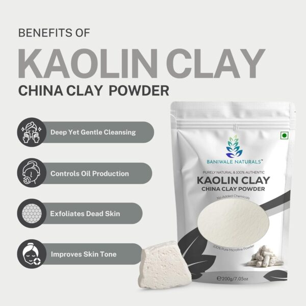 Pure kaolin clay powder