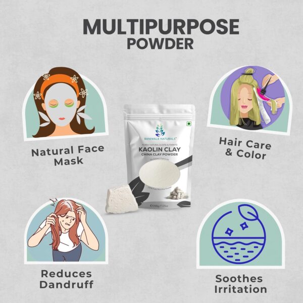 Pure kaolin clay powder